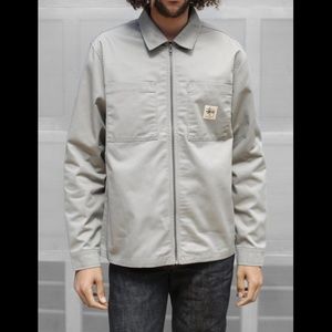 Mens Stussy zip up LS work shirt